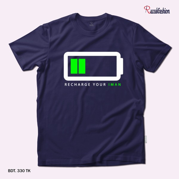 Premium Quality Cotton T-Shirt (Recharge Your Iman)