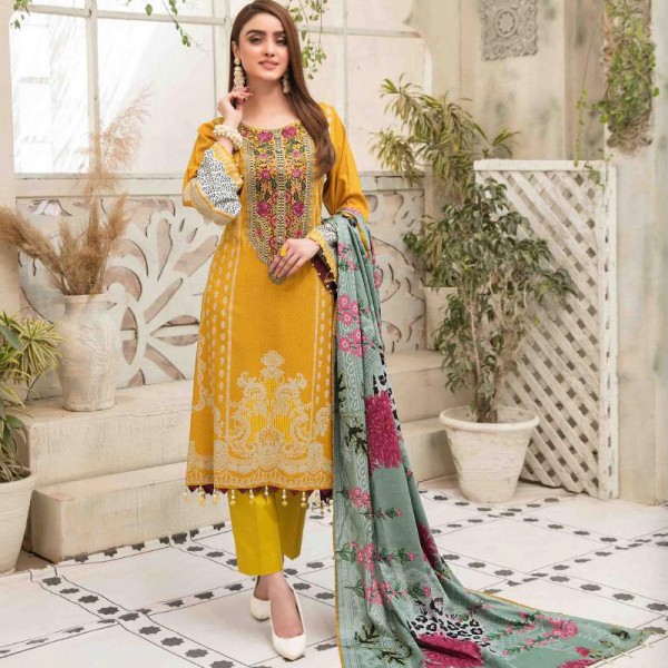 Tawakkal Mahru Embroidered Lawn Printed Dupatta - D-6598 (Unstitched)