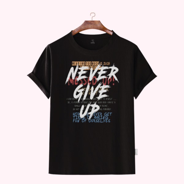 Premium Quality Cotton T-Shirt – Never Give Up